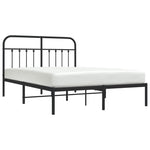Metal Bed Frame without Mattress with Headboard Black 140x200cm 352579