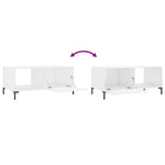 ZNTS Coffee Table High Gloss White 90x50x40 cm Engineered Wood 829214