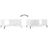 ZNTS Coffee Table High Gloss White 90x50x40 cm Engineered Wood 829214
