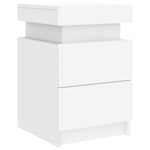 ZNTS Bedside Cabinet with LED Lights White 35x39x55 cm 836749