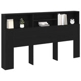Headboard Cabinet Black Oak 180 x 19 x 103.5 cm Engineered Wood 862754
