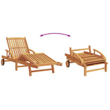 Sun Lounger 2 pcs Solid Acacia Wood Taupe 3325179