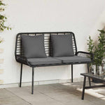 Garden Bench Black and Anthracite Poly rattan and steel 42010357