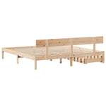 ZNTS Bed Frame without Mattress 200x200 cm Solid Wood Pine 3301522