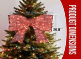 Pre-lit Outdoor Giant Bowknot Christmas Decoration, Lighted Metal Frame with 124 Warm White LED 65416692