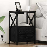 Bedside Cabinet 2 pcs Black Oak 40 x 31 x 60 cm Engineered Wood 859561