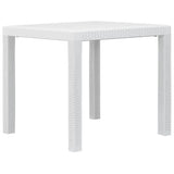 Garden Table White 79x79x72 cm Plastic Rattan Look 45601