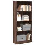 Bookcase Brown Oak 60x24x143 cm Engineered Wood 857818