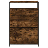 Shoe Cabinet Smoked Oak 75x34x112 Engineered Wood 840036