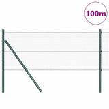 Fence with Posts Green 0.8 x 100 m PVC-coated steel 3352740