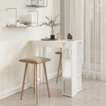 Bar Table with Shelf High Gloss White 102x50x103.5 cm Engineered Wood 809464