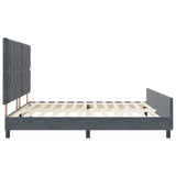 ZNTS Dark Grey Velvet Bed Frame 200x200 cm 3345030