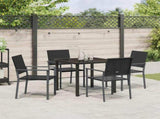 Garden Dining Set 5 pcs Black PE Rattan 3379080