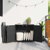 Garden Storage Cabinet Black 83x45x76 cm Poly Rattan 365543