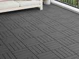 Decking Tile 3D Design 11 pcs Black 30 x 30 cm WPC 42046681