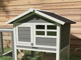 Rabbit Hutch Outdoor Wooden Guinea Pig Hutch Rabbit Run Bunny Cage Small Animal House Pull-Out Tray, T3398P350029