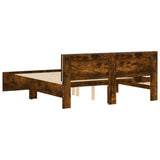 Bed Frame Smoked oak Engineered wood, Plywood 160x200 cm 3207599