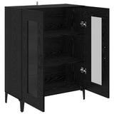 Sideboard Black Oak 69.5 x 34 x 90 cm Engineered Wood and Iron 880826