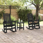 Garden Rocking Chair 3 pcs Black 38 x 38 x 46cm Plastic 3335816