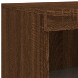 Sideboard with LED Lights Brown Oak 181.5x37x100 cm 3209155