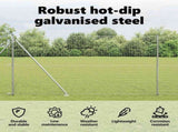 Ground Spike Fence Post 13 pcs Silver Powder-Coated Steel 42004279