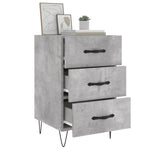 ZNTS Bedside Cabinet Concrete Grey 40x40x66 cm Engineered Wood 827656