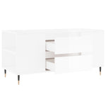 ZNTS Coffee Table High Gloss White 102x44.5x50 cm Engineered Wood 830990