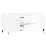 ZNTS Coffee Table High Gloss White 102x44.5x50 cm Engineered Wood 830990