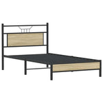 Bed Frame without Mattress Sonoma Oak 100x190 cm Engineered Wood 4106938