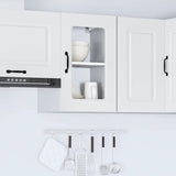 Kitchen Wall Cabinet with Glass Door Kalmar White Engineered Wood 853527