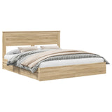 Storage Bed with Drawer Sonoma Oak 180 x 200 cm Engineered Wood 3409894