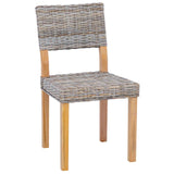 Dining Chair 2 pcs Kubu Rattan Kubu Grey 46 x 55 x 84 cm 42012424
