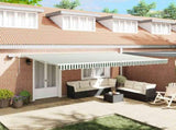 Retractable Awning Green and White 500 x 350 cm 3331582