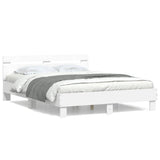 Bed Frame White Engineered wood King Size Durable Bed Frame 3207413
