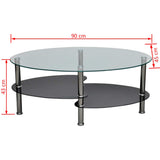 Coffee Table Black Tempered glass, Metal Medium Stylish Design 240509