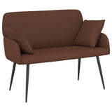 2 Seater Sofa with Metal Legs 2-Seater Brown Faux Leather 42051009