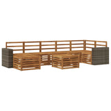 Outdoor Sofa Set 8 pcs Natural Solid Acacia Wood 3384665