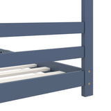 Kids Bed Frame Grey Solid Pine Wood 90x200 cm 289615