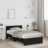 Bed Frame Black Oak 203 x 104 x 70 cm Engineered Wood 3376052