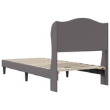 Bed Frame with Headboard Grey 90 x 190 cm Faux Leather 42027867