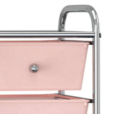 4-Drawer Mobile Storage Trolley Pink Plastic 320400