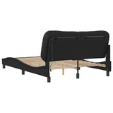Bed Frame with LED without Mattress "Hvar" Black 140x190 cm 3213927
