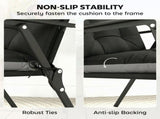 Patio Chair Cushions Set of 4, Waterproof Non-Slip Lounge Chair Cushions, 112x53cm, Black T3398P551612