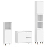 3 Piece Bathroom Furniture Set White Engineered Wood 3190213