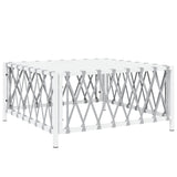 Garden Table White 70x70x34 cm Woven Fabric 364141
