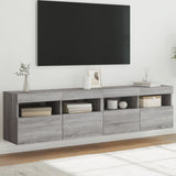 TV Wall Cabinets with LED Lights 2 pcs Grey Sonoma 80x30x40 cm 837208