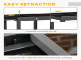 Extending Garden Table, Outdoor Dining Table with Aluminium Frame and Tempered Glass Tabletop, T3398P314776