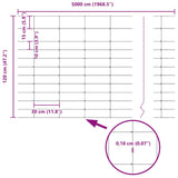 Field Fence Silver 50 x 1.2 m Galvanised steel 42005840
