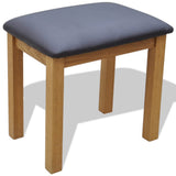Dressing Table with Stool Solid Oak Wood 242742