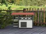 Cat House Outdoor w/ Balcony Stairs Roof, 77 x 50 x 73 cm, White T3398P347598